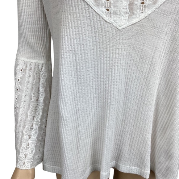 Free People Parisian Nights white long sleeve Boho embroidered top size XS Xsmal - Picture 9 of 12